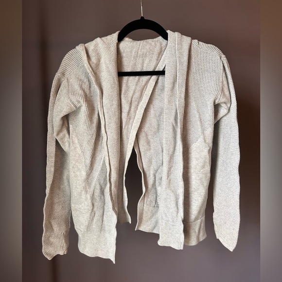 Lululemon Still Movements Open Back Hooded Knit Sweater Gray Size 2 - Picture 5 of 10